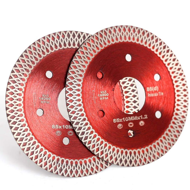 Casaverde 2 Pcs/Lot 3-3/8 Inch Diamond Porcelain Saw Blades Tile Blade for Cutting Porcelain Tile - Image 2